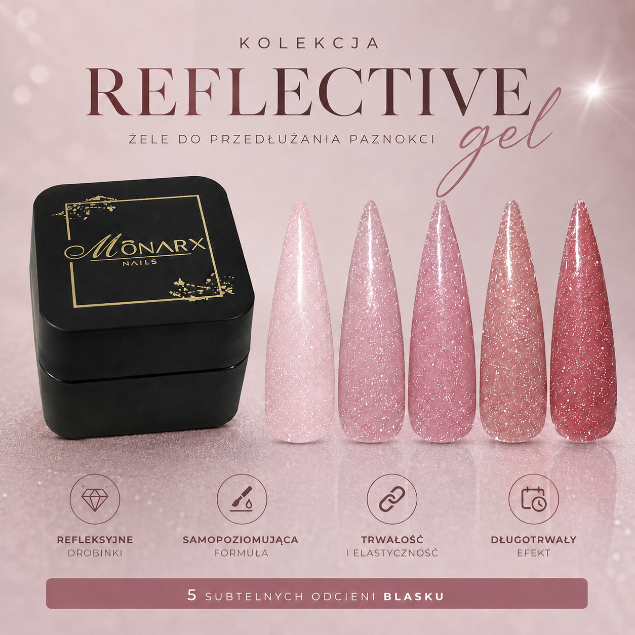 Zestaw żeli Reflective gel odbliaskowy ( 5 szt. ) - obrazek 2
