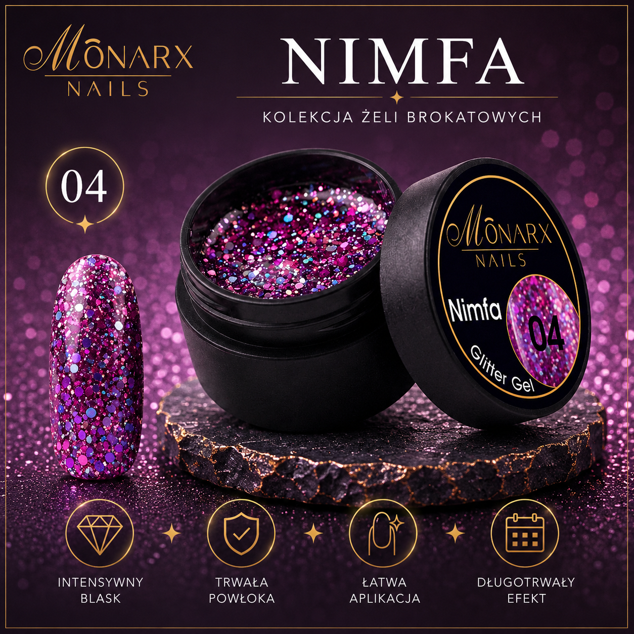 Zestaw Glitter Gel NIMFA ( 6 szt. ) - obrazek 6