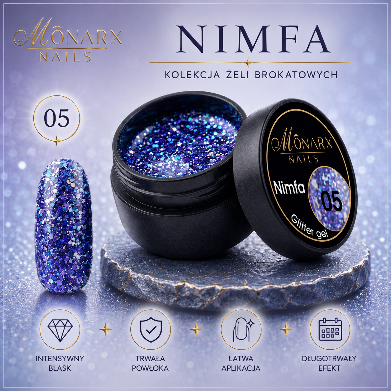 Zestaw Glitter Gel NIMFA ( 6 szt. ) - obrazek 7