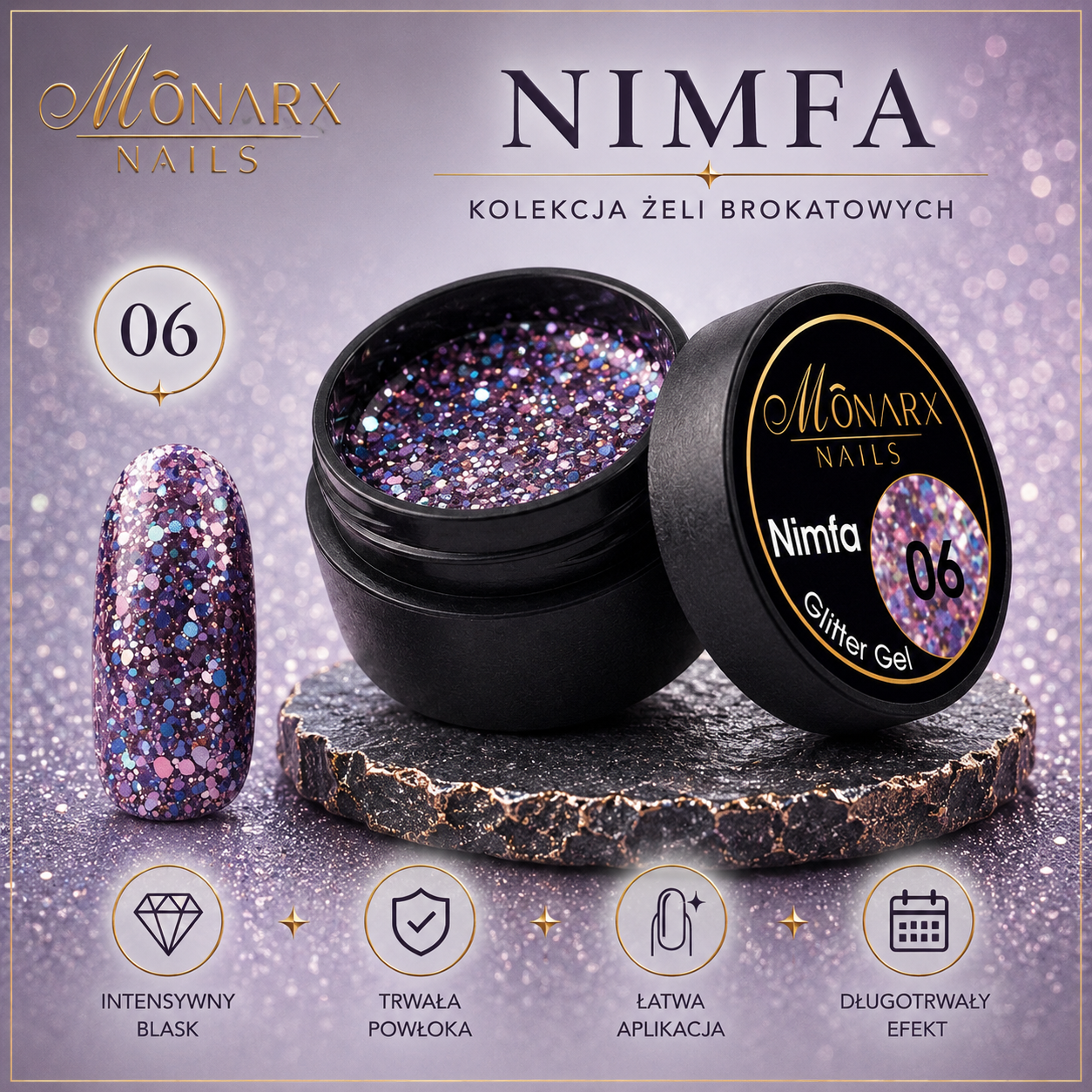 Zestaw Glitter Gel NIMFA ( 6 szt. ) - obrazek 8