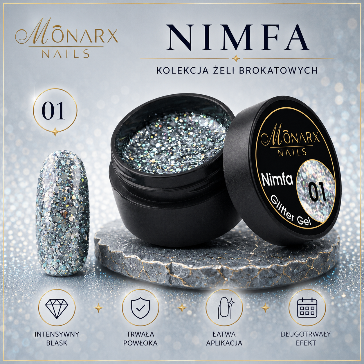 Zestaw Glitter Gel NIMFA ( 6 szt. ) - obrazek 3