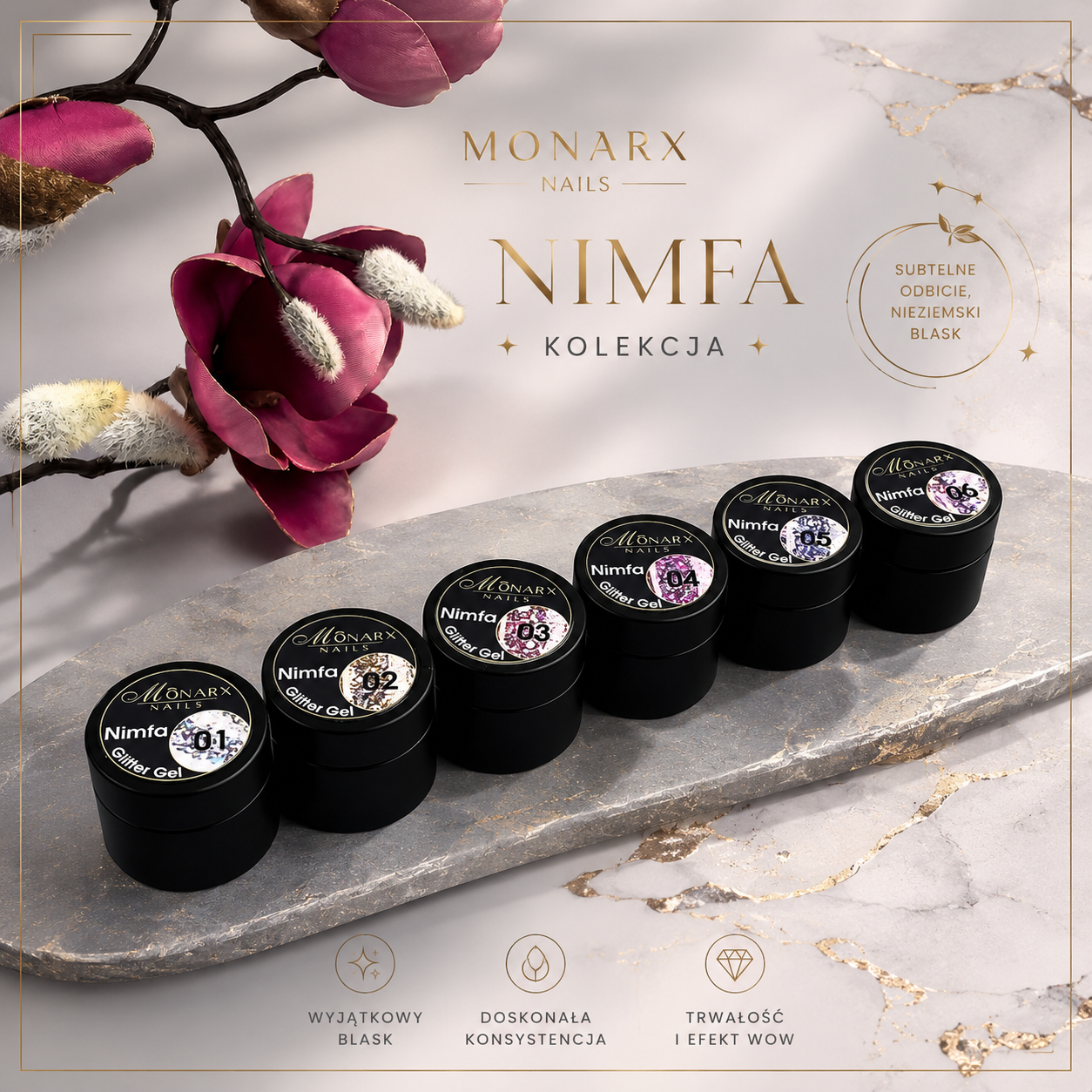 Zestaw Glitter Gel NIMFA ( 6 szt. ) - obrazek 9