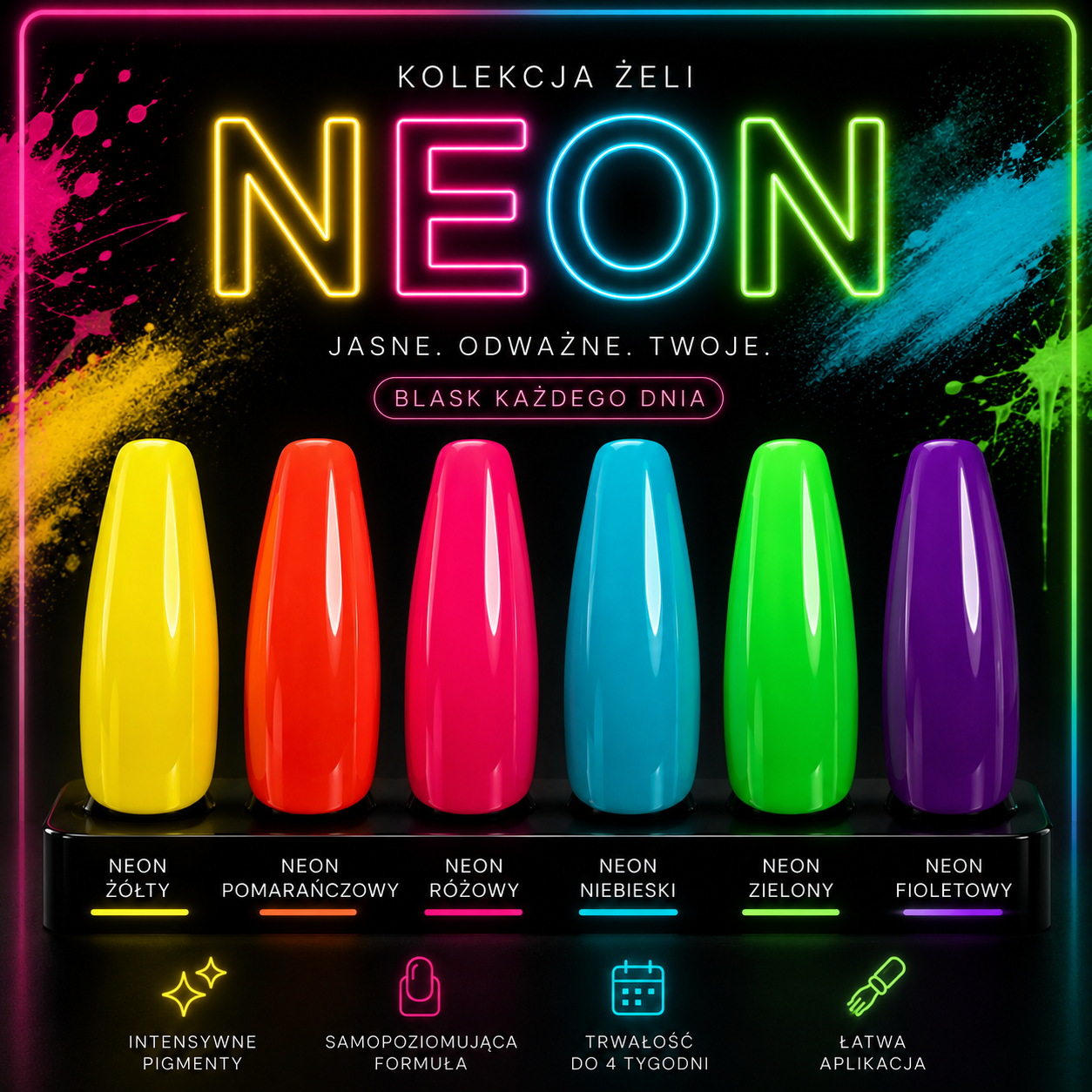 Zestaw żeli NEON Gel ( 6 szt. ) - obrazek 3