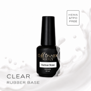 Baza hybrydowa clear RUBBER BASE (no hema/tpo) 15 ml.butelka