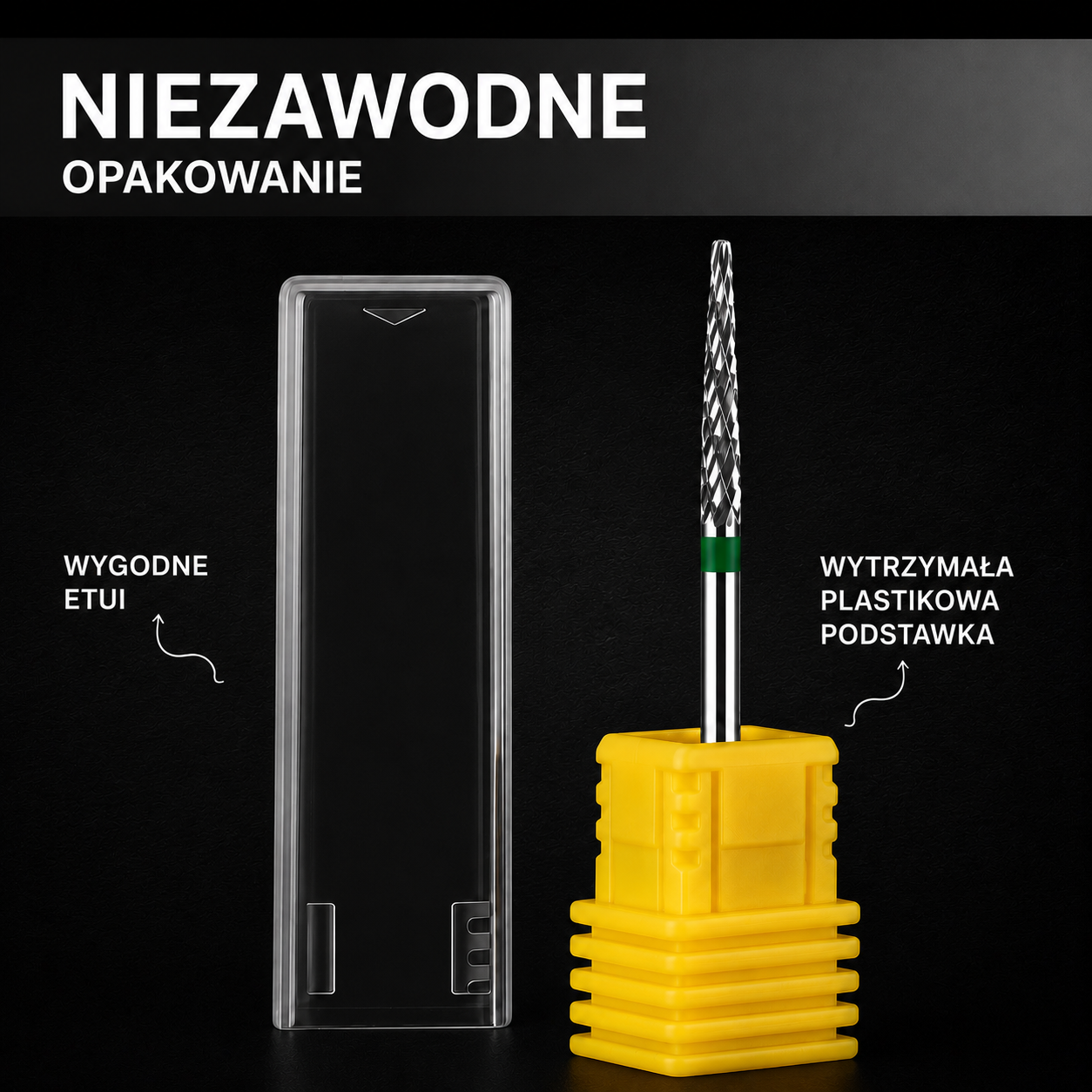 Frez z węglika spiekanego IGŁA - zielony pasek M07 Monarx nails - obrazek 5
