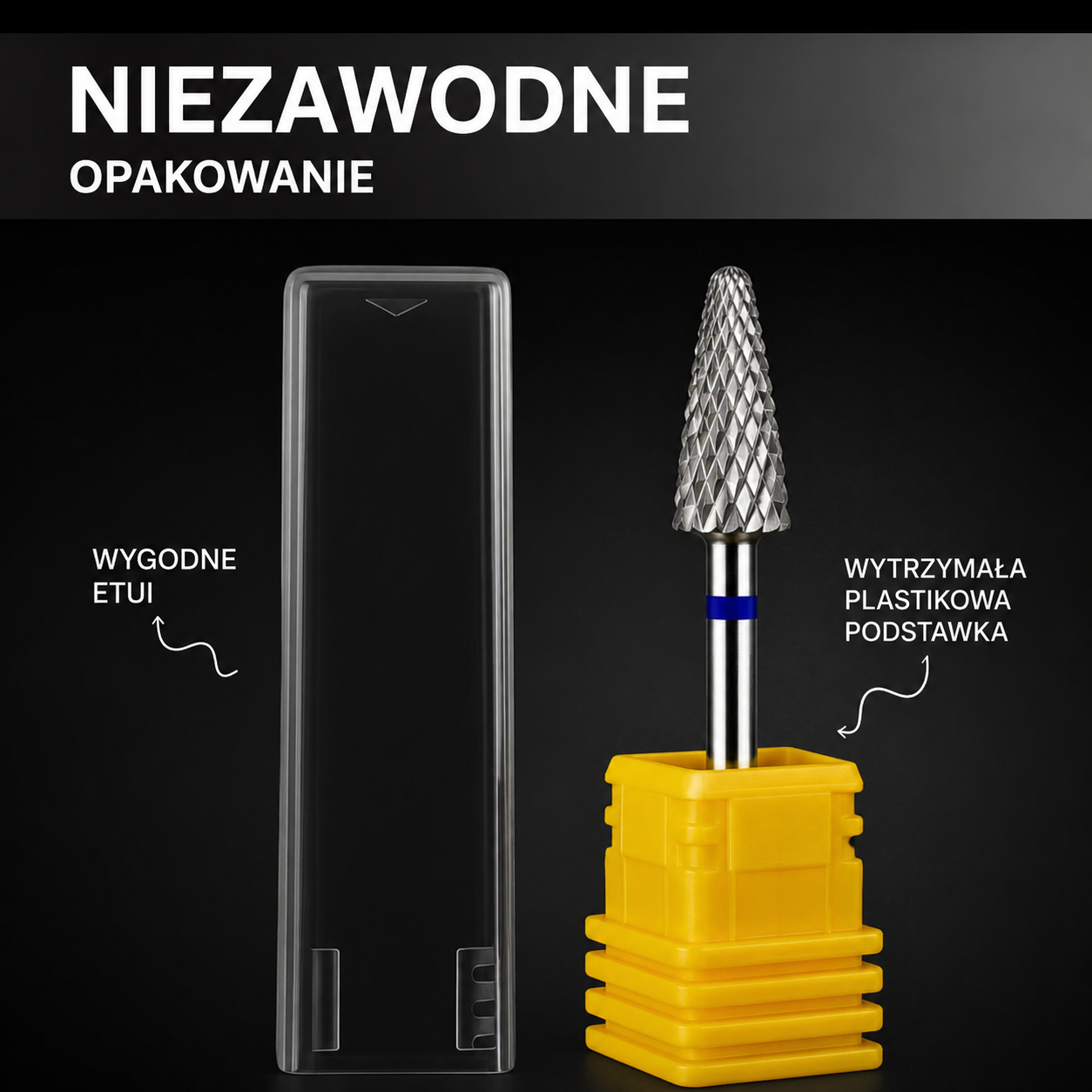Frez z węglika spiekanego STOŻEK zaokrąglony - niebieski pasek M14 Monarx nails - obrazek 5
