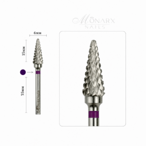 Frez z węglika spiekanego CHOINKA - fioletowy pasek M20 Monarx nails