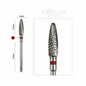 Frez z węglika spiekanego KUKURYDZA zwężona - czerwony pasek M22 Monarx nails